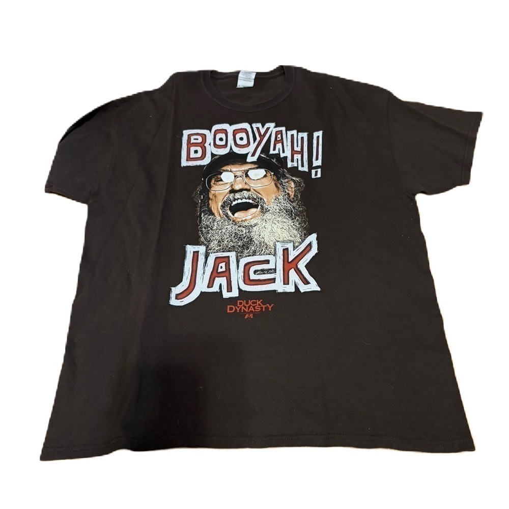 Duck Dynasty Men T-Shirt XL Brown Booyah! Jack Portrait Graphic Short Sleeve